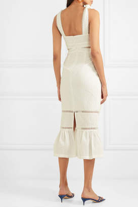 Alice McCall A Foreign Affair Crochet-paneled Pintucked Cotton Dress - Ivory