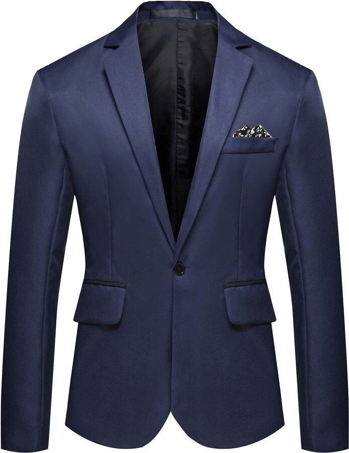 Mens Sport Coat Blazer Slim Fit Casual Notched Lapel Business Sport Coat Blazer 