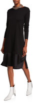 Thumbnail for your product : Brunello Cucinelli Wool Jersey Satin-Lined Dress