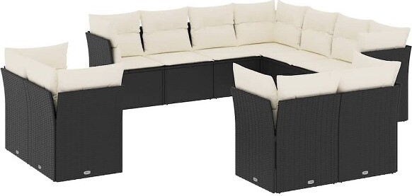 VidaXL vidaXLGardenSofaSetBlackCreamWhite