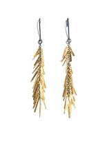 Thumbnail for your product : SIA Taylor Fringe yellow gold & oxidised silver earrings