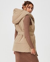 Thumbnail for your product : Cotton On Women's Brown Vests - Recycled Hooded Padded Vest - Size S at The Iconic