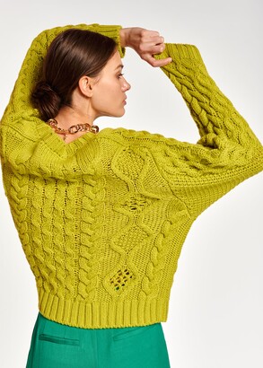 Essentiel Antwerp Agatti Cable Stitch Sweater Kiwi