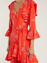 Thumbnail for your product : Borgo de Nor Aiana Dragon Print Crepe Dress - Womens - Red Print