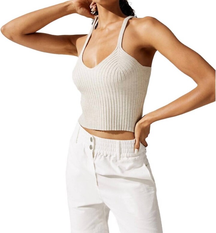 The Range Blended Knit Corset Tank In Shell