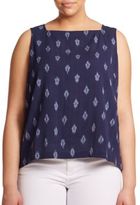 Thumbnail for your product : Eileen Fisher Eileen Fisher, Sizes 14-24 Cotton Ikat Tank