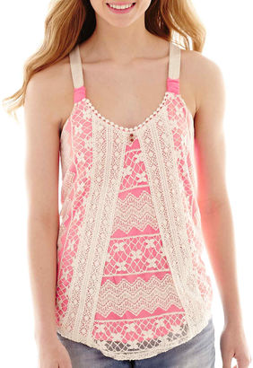 JCPenney REWIND Rewind Lace-Front Tank Top