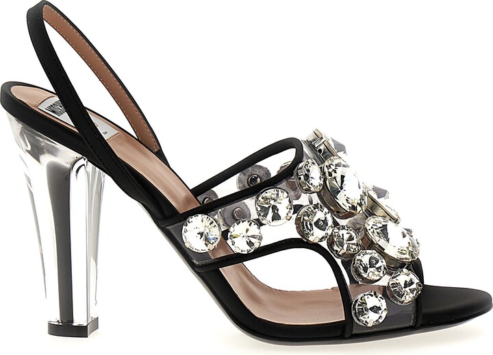 サンダル・ミュール Moschino Maxi crystal slingbacks Moschino Maxi Crystal Slingbacks | italist