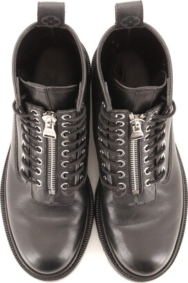 Louis Vuitton Black Nubuck Leather Ankle Boots Size 42 Louis Vuitton