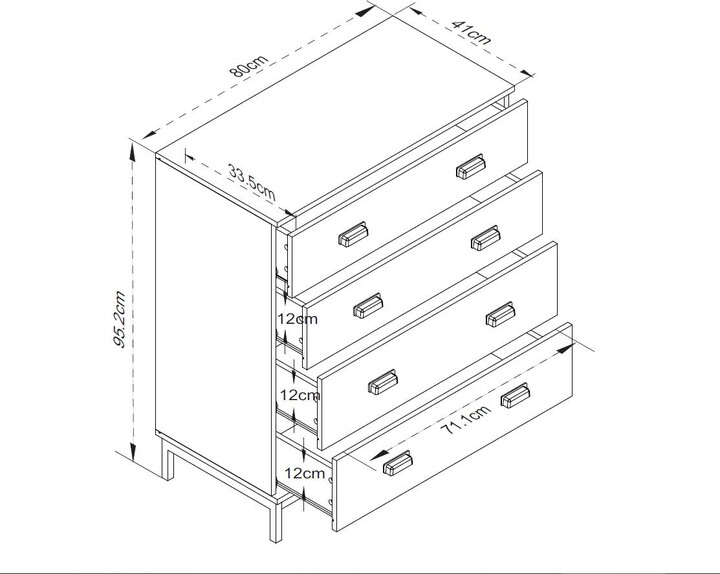 Dunelm Fulton 4 Drawer Chest Brown ShopStyle