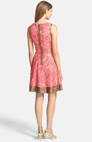 Thumbnail for your product : Jessica Simpson Faux Leather Trim Fit & Flare Dress