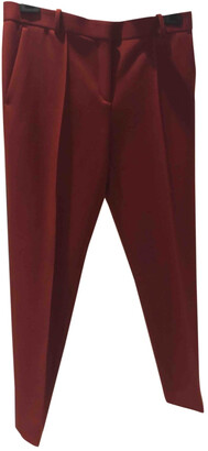 Celine Burgundy Wool Trousers - ShopStyle Pants