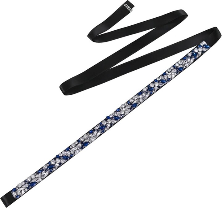 Niiyyjj Bridal Belts Wedding Rhinestone Applique Party Formal Dress