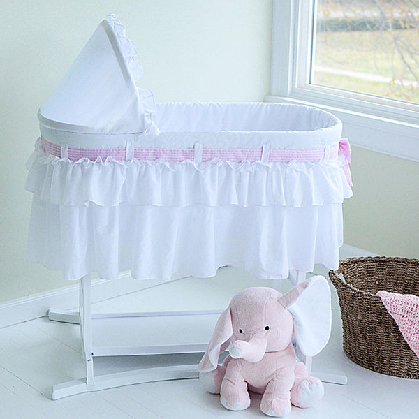 JCPenney Lamont Home Good Night Baby White Half Skirt w/ 3