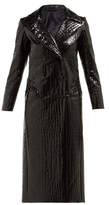 Thumbnail for your product : BLAZÉ MILANO Black Caviar Crocodile Effect Double Breasted Coat - Womens - Black