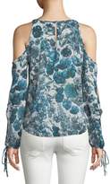 Thumbnail for your product : Bailey 44 Flea Market Open-Sleeve Printed Chiffon Top