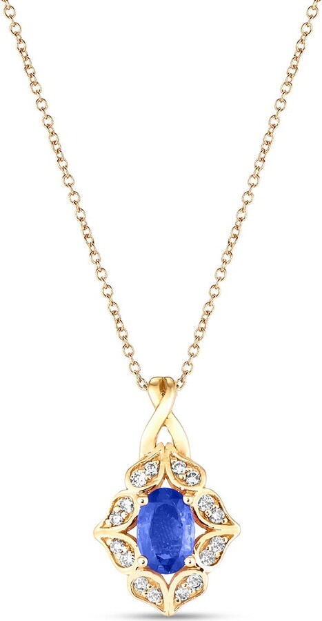 LeVian 14K 0.63 Ct. Tw. Diamond & Sapphire Pendant
