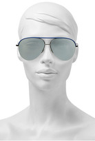 Thumbnail for your product : Victoria Beckham Aviator-Style Leather-Trimmed Acetate And Metal Sunglasses