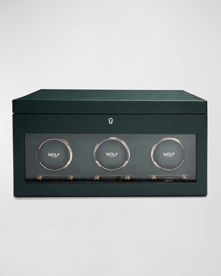 Wolf British Racing Triple Watch Winder with Storage