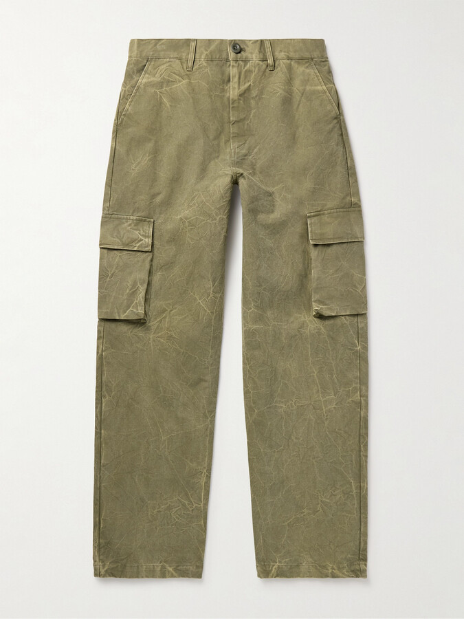 John Elliott Corpus Straight-Leg Garment-Dyed Cotton-Canvas Cargo Trousers