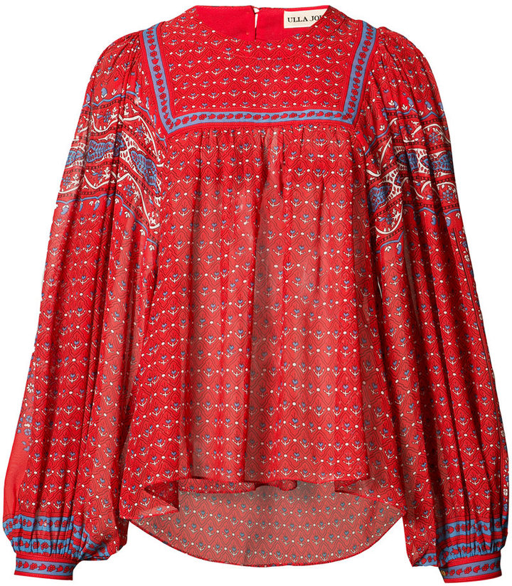 Ulla Johnson 'Minou' folk print blouse - ShopStyle Tops