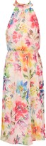 Thumbnail for your product : Adrianna Papell Floral Mock Neck Chiffon Midi Dress