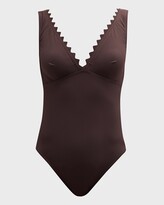 Thumbnail for your product : Karla Colletto Ines V-Neck Underwire One-Piece Swimsuit