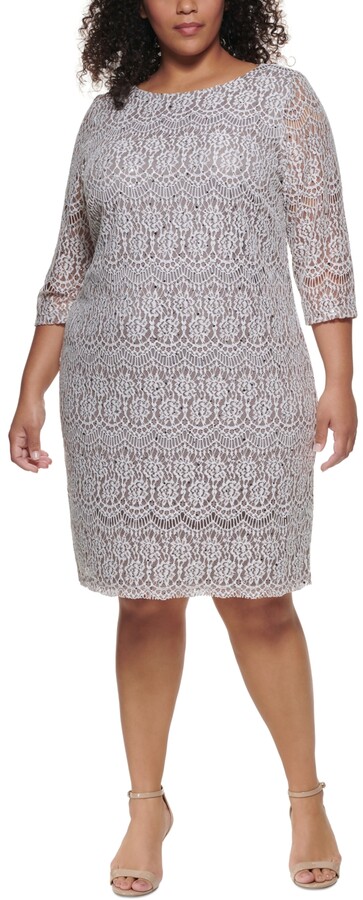 plus size sequin shift dress