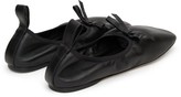 Thumbnail for your product : Loewe Square-toe Elasticated Leather Ballet Flats - Black
