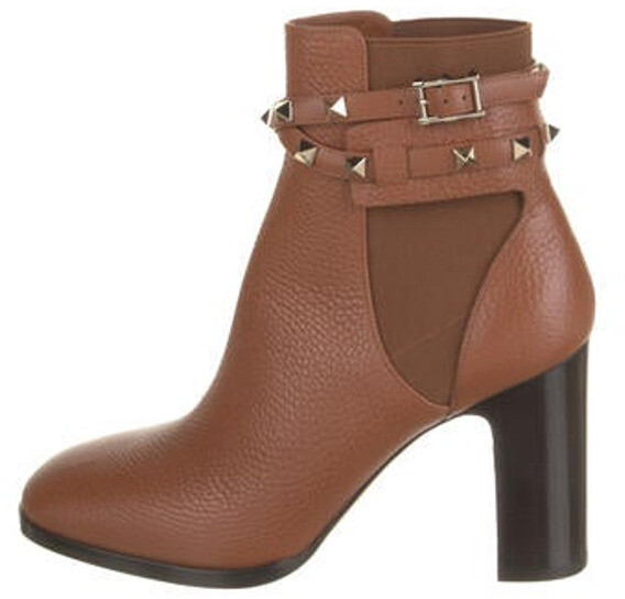 Valentino Leather Boots Brown - ShopStyle