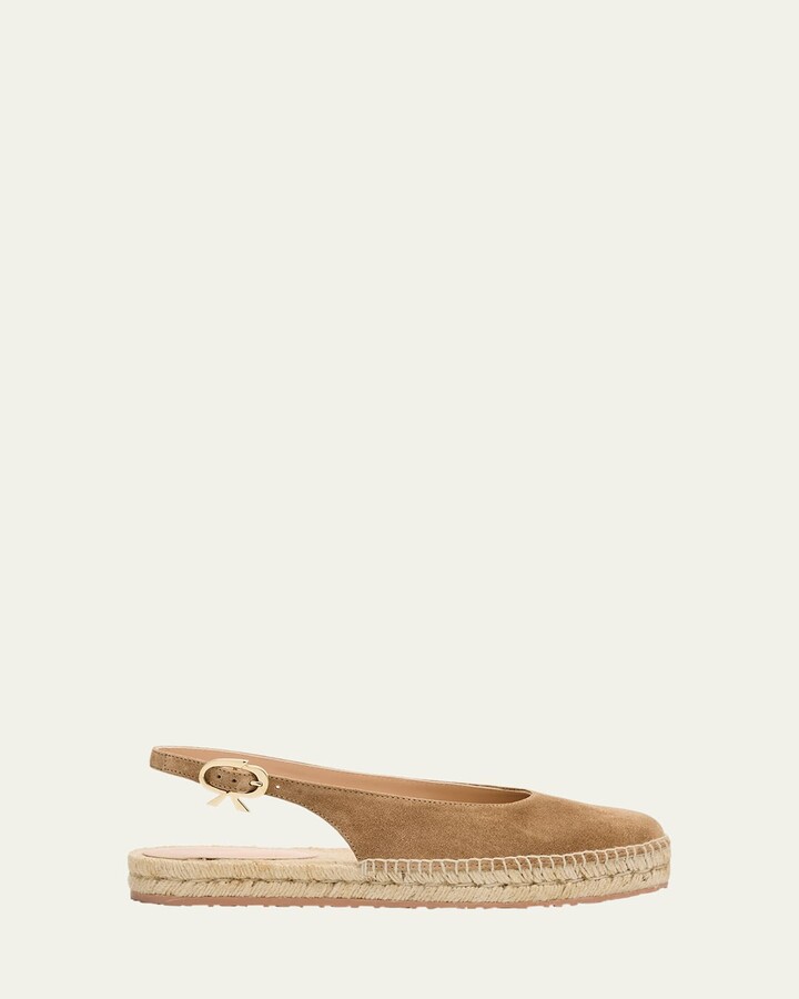 Suede Slingback Ballerina Espadrilles