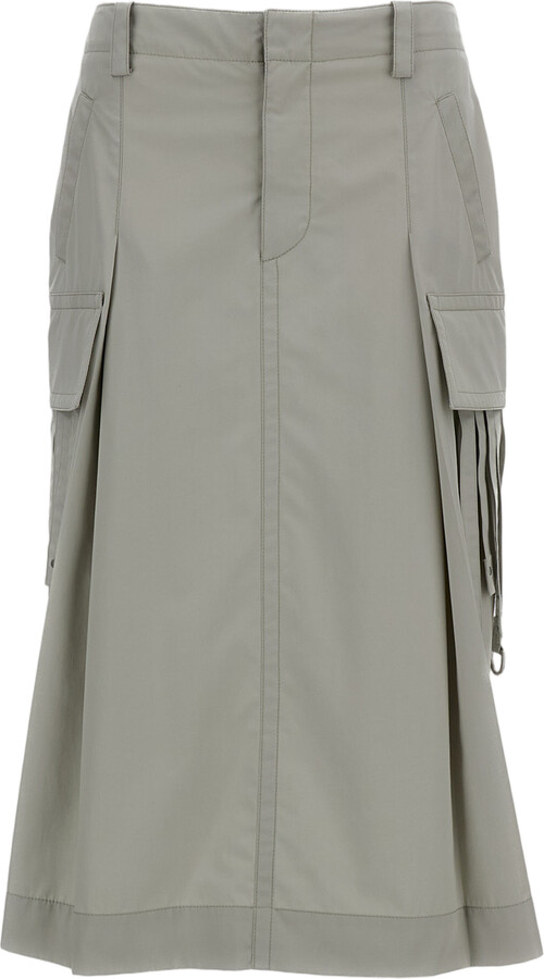 Durazzi Milano White Cargo Pencil Skirt