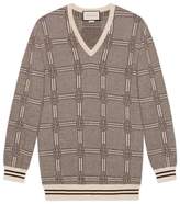 Thumbnail for your product : Gucci Jacquard wool cashmere sweater
