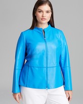 Thumbnail for your product : Lafayette 148 New York Plus Moto Jacket with Overlock Seam Detail