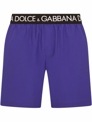 Dolce & Gabbana Logo-Waistband Swim Shorts