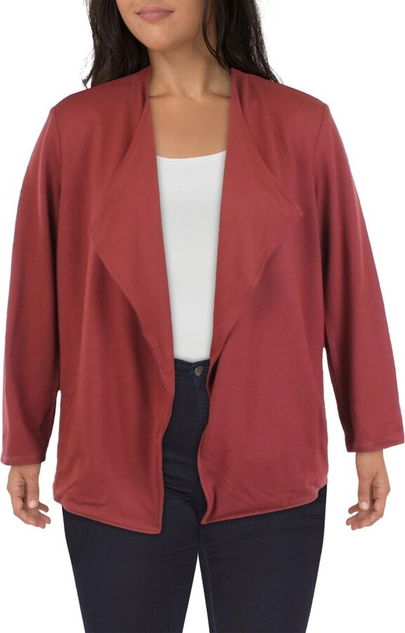 Jones New York Women's Plus Size Drape Front Jacket-Brick - ShopStyle