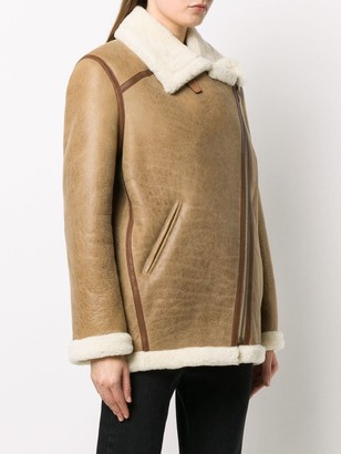 Isabel Marant Leather-Trim Oversized Jacket