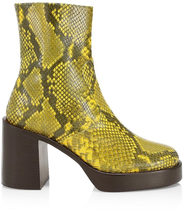 platform snakeskin boots