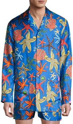 Versace Tresor de la Mer Silk Pajama Shirt - ShopStyle Sleepwear Tops