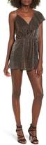Thumbnail for your product : Lush Metallic Ruffle Sleeve Romper