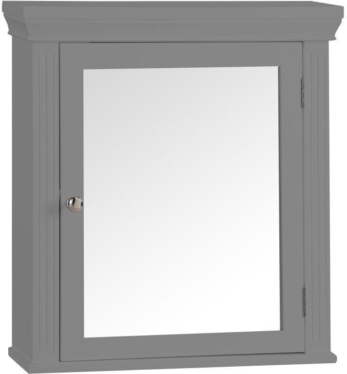 Teamson Home Bathroom Stratford Wooden Mirrored Medicine Grey