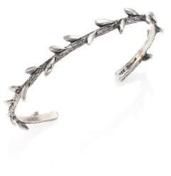 Chan Luu Sterling Silver Leaf Cuff Bracelet