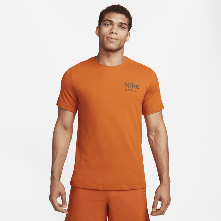 Nike Men's Dri-FIT Fitness T-Shirt in Orange - ShopStyle