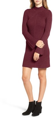 Sequin Hearts Women's Bell Sleeve Knit Sweater Dress