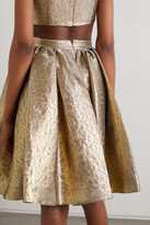 Thumbnail for your product : Emilia Wickstead Pleated Lamé Skirt - Gold