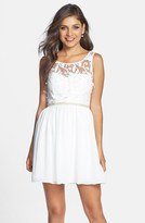 Thumbnail for your product : a. drea Embroidered Bodice Skater Dress (Juniors)