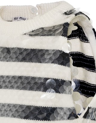 Miu Miu Sequin Striped Sweater Vest