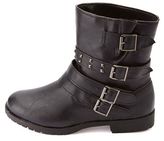 Thumbnail for your product : Charlotte Russe Bamboo Studded & Belted Motorcycle Ankle Boots