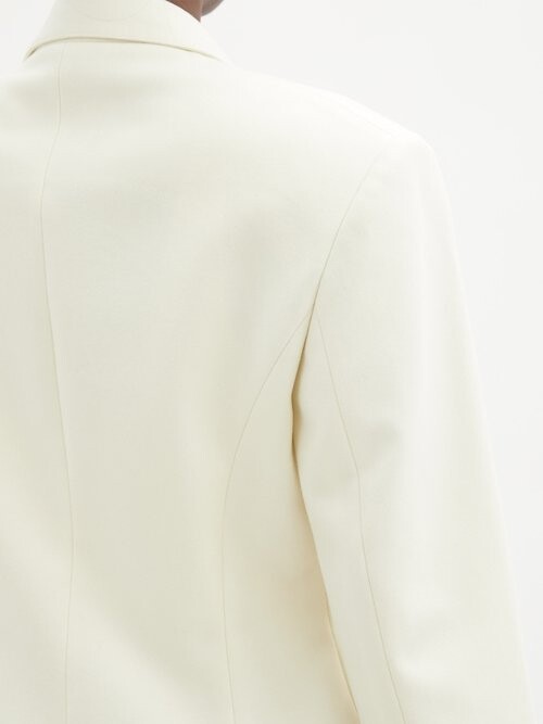 Christopher Kane Crystal Embellished Brushed Wool Twill Suit Jacket Ivory Shopstyle Blazers