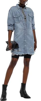 Ksubi Distressed Denim Mini Shirt Dress